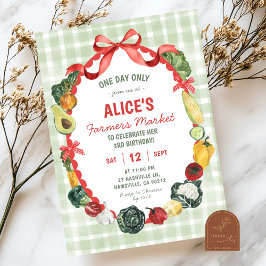 Convites Quirky Illustration Farmers Market Birthday