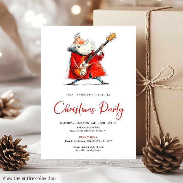 Convites Quirky Santa Claus Funny Office Christmas Invite (Quirky Santa Claus Funny Office Christmas Invite)