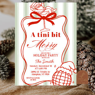 Convites Quirky Stripes Holiday Martini