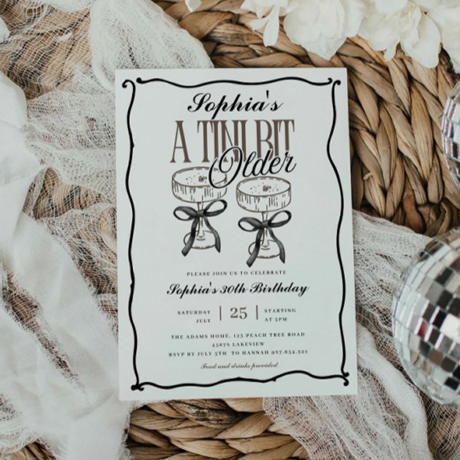 Convites Quirky Tini Bit Older Espresso Martini Birthday (Criador carregado)