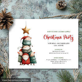 Convites Quirky watercolor Christmas party invitation card