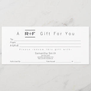 Convites R+F Certificado de Presente Moderno