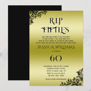 Convites R.I.P. Fifties, Aniversário de 60 anos gótico