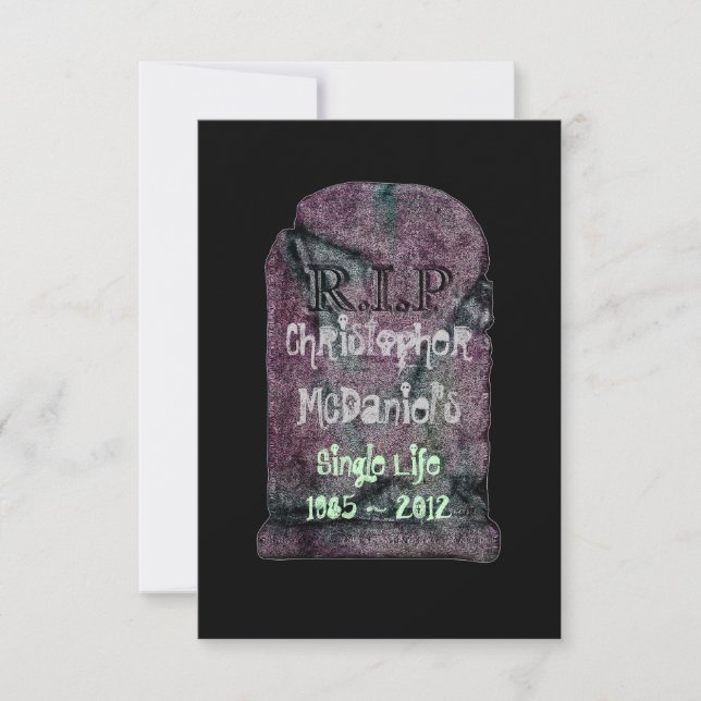 Convites "R.I.P Vida de Solteiro"- Festa de Despedida de So (Frente)