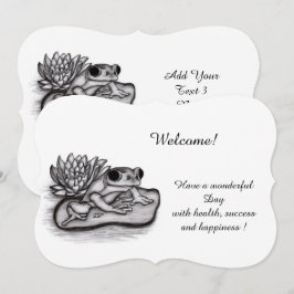 Convites Rã com o Lotus Flower, adicione seu texto