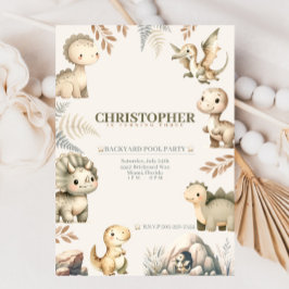 Convites Raaring Boho Dinossaur Theme Aniversário