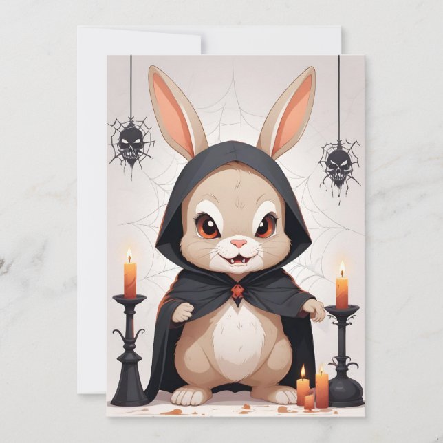 Convites Rabbit Halloween Magia Animal Engraçado Adorável (Frente)