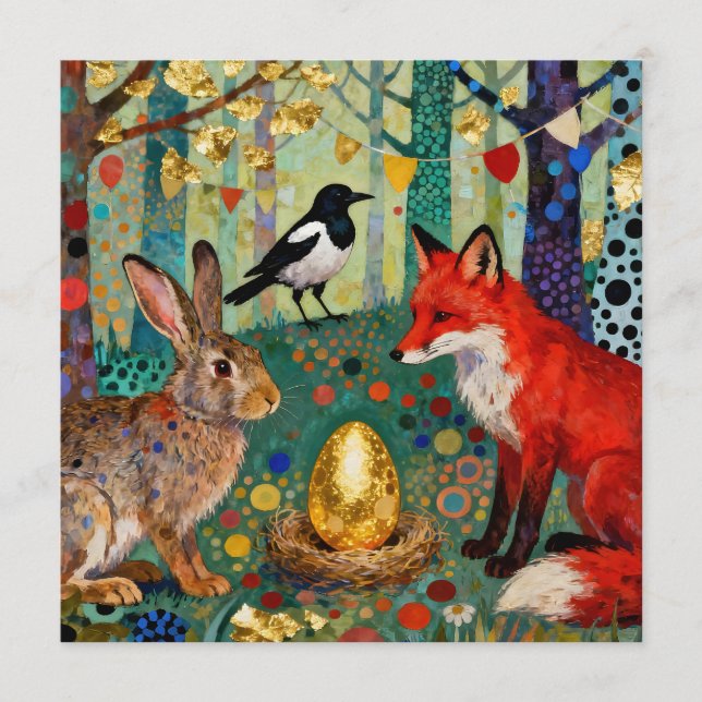 Convites Rabbit, Magpie, Fox and “The Golden Goose Egg” (Frente)