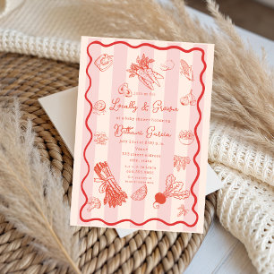 Convites rabisco do Chá de fraldas de mercado do agricultor