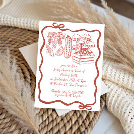 Convites rabisco do Chá de fraldas de mercado do agricultor