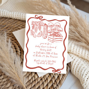 Convites rabisco do Chá de fraldas de mercado do agricultor