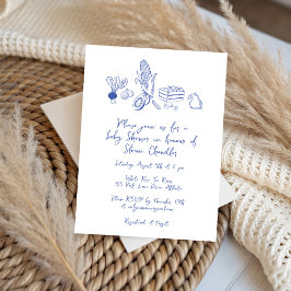 Convites rabisco do Chá de fraldas de mercado do agricultor