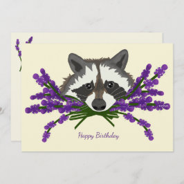 Convites Raccoon com lavanda