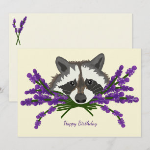 Convites Raccoon com lavanda