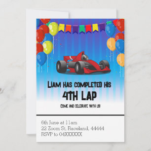 Convites Race Car Birthday