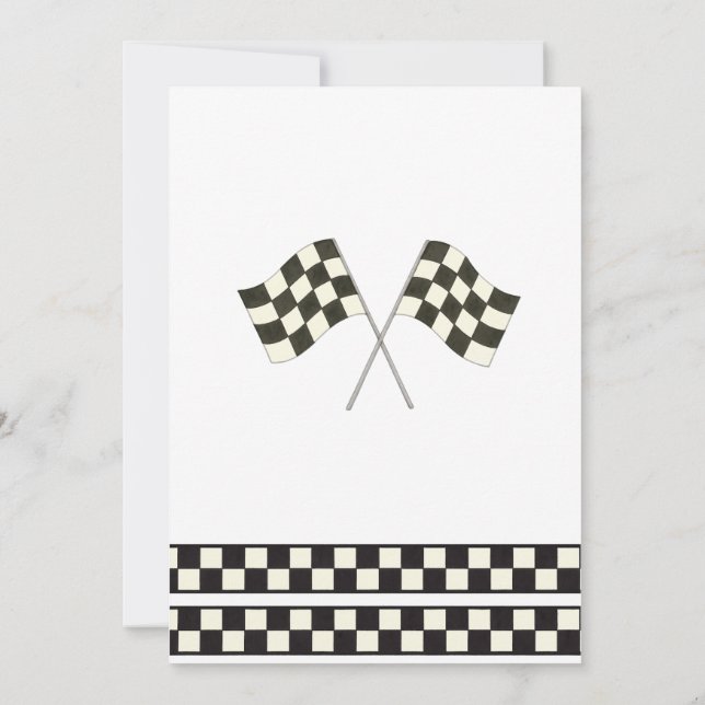 Convites Race Car Birthday Invitation (Verso)