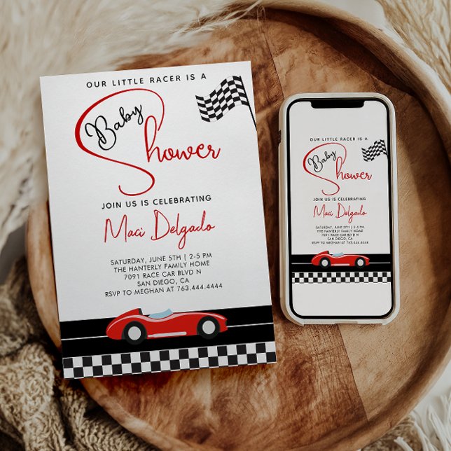 Convites Race Car Boy Baby Shower |Fast and Fun Baby Shower (Criador carregado)