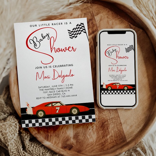Convites Race Car Boy Baby Shower |Fast and Fun Baby Shower (Criador carregado)