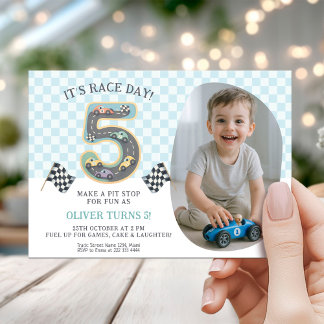 Convites Race Car Theme 5th Birthday Party