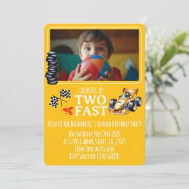 Convites Race Car Two Year Old Photo Party Invite
