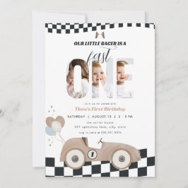 Convites Race Car Vintage Car First Birthday Invite Photo