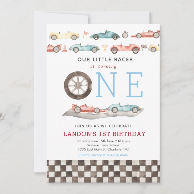 Convites Race Card Birthday Invitation (Frente)