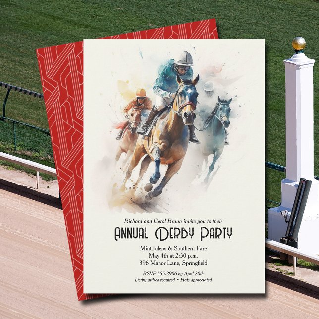 Convites Race Hormones Derby Party (Racehorses and Jockeys Derby Party Invitations - INSTANT DOWNLOAD and/or PRINTED or both!)