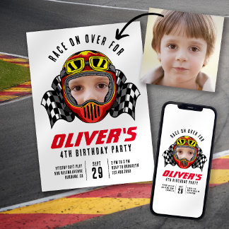Convites Race na Festa de aniversário de fotos