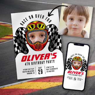Convites Race na Festa de aniversário de fotos
