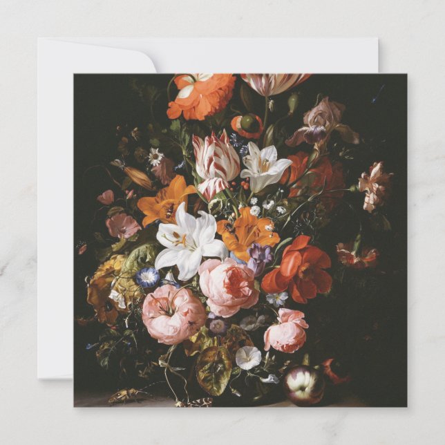 Convites Rachel Ruysch - Flores Num Vaso De Vidro (Frente)