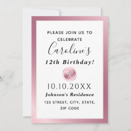 Convites Rackets de Tênis Dourada Elegante para Rosa, rapar