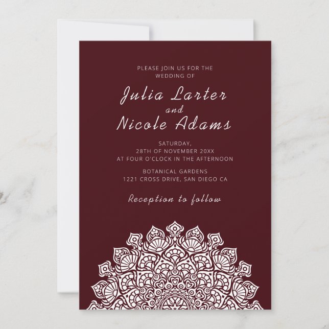 Convites Radiant Airy Crescent Moon Mandala Wedding (Frente)