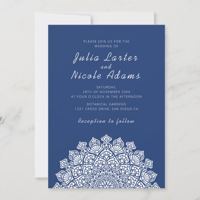 Convites Radiant Airy Crescent Moon Mandala Wedding (Frente)