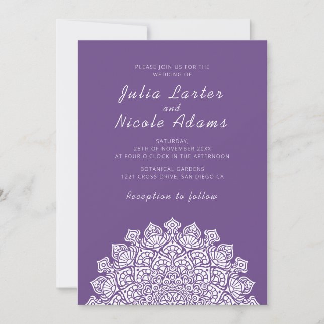 Convites Radiant Airy Crescent Moon Mandala Wedding (Frente)