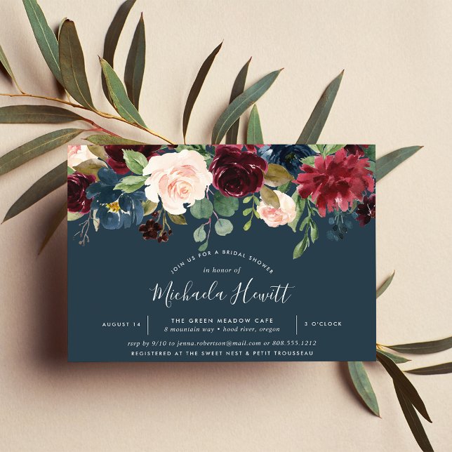 Convites Radiant Bloom | Chá de panela Floral de Aquarela (Criador carregado)