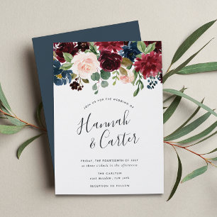 Convites Radiant Bloom Jewel Tone Floral Wedding