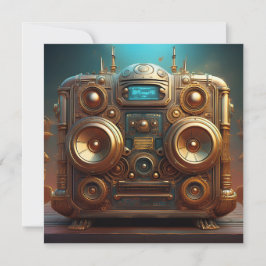 Convites Rádio Caixa de Som Steampunk