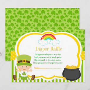 Convites Raffle Chá de fraldas de St Patricks Boy