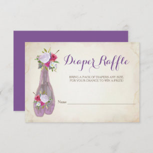 Convites Raffle da fralda do chá de fraldas da menina da