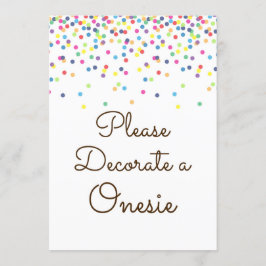 Convites Rainbow Baby Sprinkpid Sinal de Mesa Tamanho 5x7"