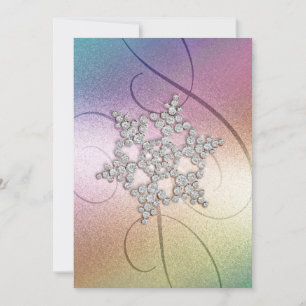 Convites Rainbow Background Crystal Snowflake