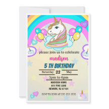 Rainbow Balloons Unicorn Festa de aniversário Rosa