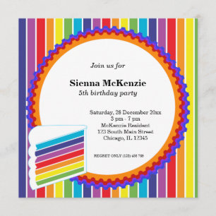 Convites Rainbow Birthday