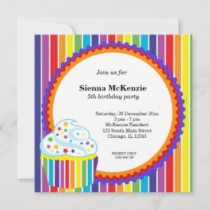Convites Rainbow Birthday