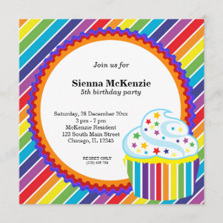 Convites Rainbow Birthday