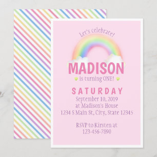 Convites Rainbow Birthday