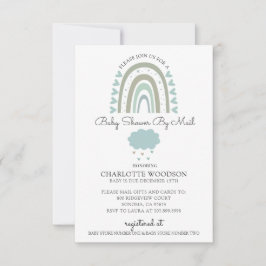 Convites Rainbow Blue Baby Boy Chá Por Correio