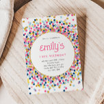 Convites Rainbow Confetti Dourado Glitter Playday<br><div class="desc">Este convite de aniversário brilhante de configuração divertida apresenta brilho dourado brilhante e texto personalizado. Opções adicionais para texto e layout estão disponíveis se você optar por personalizar ainda mais.</div>