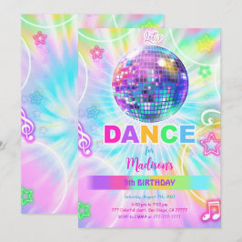 Convites Rainbow Dance Birthday