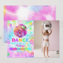 Convites Rainbow Dance Party Neon Glow Photo